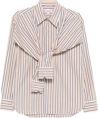 Charles Jeffrey Loverboy Hold Me Striped Tie-detail Shirt