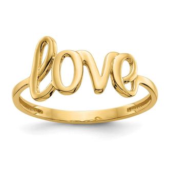 Diamond2Deal 14k Yellow Gold Polished Love Ring