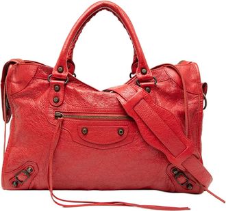 Balenciaga Borsa a tracolla Motocross Classic City in pelle di agnello 2018 - Rosso