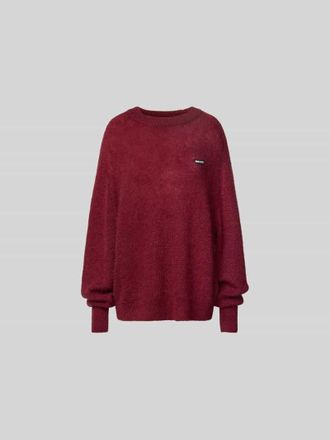 Rotate Oversized Wollpullover mit Mohair-Anteil in Bordeaux, Gr&ouml;&szlig;e XS