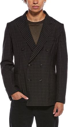 Brioni Wool & Silk-Blend Check Pattern Blazer