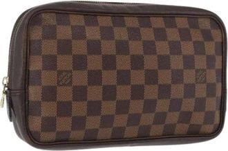Louis Vuitton Pre-owned Clutches, female, Brown, Size: ONE SIZE Pre-owned Damier Ebene Clutch Bag