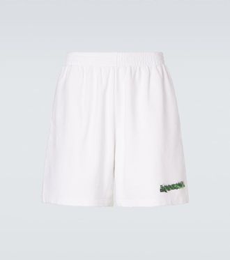 Balenciaga Logo cotton fleece shorts
