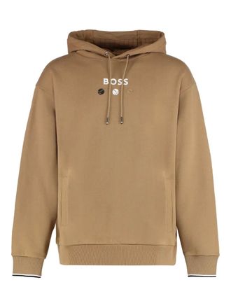 BOSS kangaroo pocket cotton sweatshirt - Brown