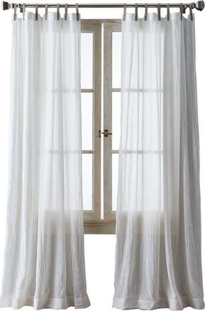 DKNY City Breeze Set of 2 Faux Leather Tab Curtain Panels in White at Nordstrom, Size 50X108