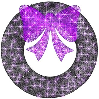Best Choice Products 36in Pre-Lit Outdoor Halloween Wreath, LED Metal Holiday Decor w/ 120 Lights, Bow - Purple/Black