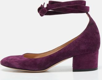 Gianvito Rossi Purple Suede Mary Jane Pumps