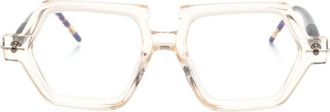Kuboraum P19 geometric-frame glasses - unisex - Acetate - 53 - Neutrals