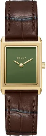 Breda Virgil Leather Strap Watch, 16mm x 8mm in Olive at Nordstrom