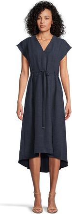 Calvin Klein Aerowash Faux Wrap Womens Dress Indigo : 10, Polyester