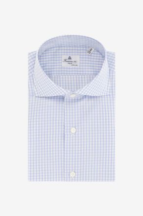 Finamore Fein kariertes Baumwollhemd Eduardo