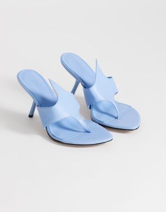 Topshop Nora - Sandali stile sabot blu fiordaliso con tacco angolare