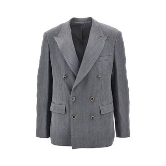 Mars&eacute;m Gabardine double-breasted tailored jacket Man 48