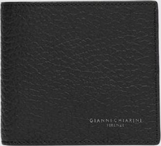 Gianni Chiarini Portafoglio a libro in pelle martellata con logo lettering