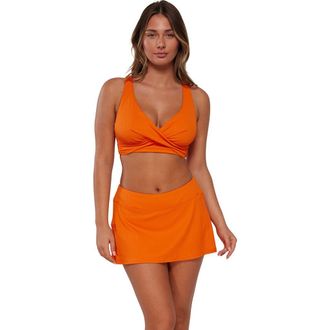 Sunsets Elsie Bikini Swimsuit Top - DD Cup in Kumquat Sandbar Rib at Nordstrom, Size 36