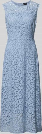 s.Oliver Black Label Regular Fit Midikleid mit Baumwoll-Anteil in Rauchblau, Gr&ouml;&szlig;e 34