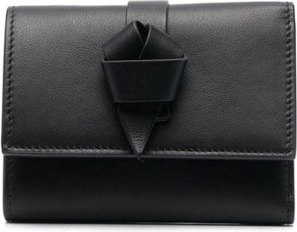 Acne Studios knot-detail leather wallet - unisex - Calf Leather - One Size - Black