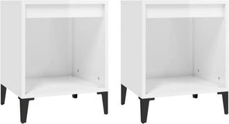 vidaXL Vidaxl - Mesitas de noche 2 unidades blanco brillante 40x35x50 cm