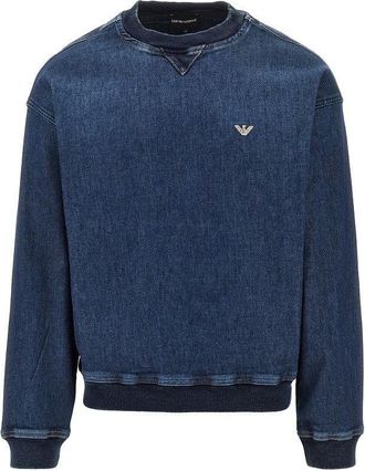 Emporio Armani Denim crewneck sweatshirt Man XL