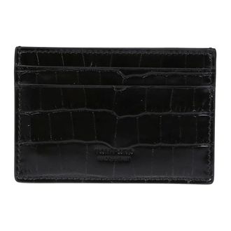 Tom Ford Wallets & Cardholders, male, Black, Size: ONE SIZE Shiny Printed Croc Exotic Line Classic Credit Card Holder