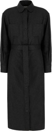 Thom Browne Elegante Jurken voor elke gelegenheid - Dames - Shirt Kleedjes - Zwart - L - Kasjmier - Kleedjes
