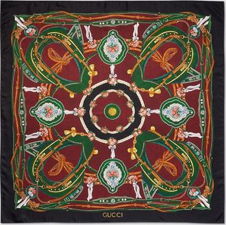 Gucci Salon Priv&eacute; Printed Silk Carr&eacute;, Black, Silk