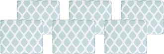 Beliani Beliani - Conjunto De 6 Cojines Verde Menta Blanco 31 X 39 Cm Asiento Cuerda Tolve