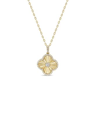 Sabrina Designs 14K 0.61 Ct. Tw. Diamond Clover Necklace