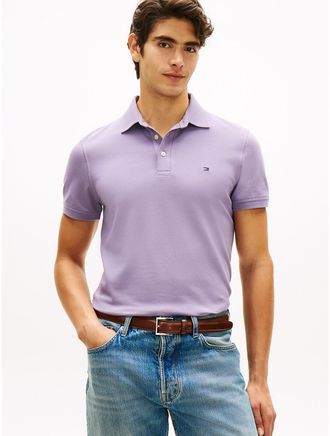 Tommy Hilfiger Mens Slim Fit Stretch Pique Polo - Purple - XXXL