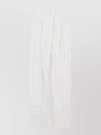 Jil Sander cotton silk trousers pleats and belt loops