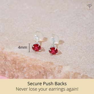 MAX + STONE 14k Yellow or White Gold 4mm Round Stud Earrings