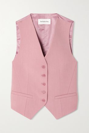 Frankie Shop Gelso Satin And Grain De Poudre Tencel Lyocell-blend Vest - Pink