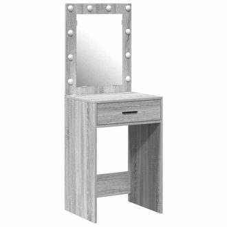 Berkfield Home Dressing Table with LED Lights Grey Sonoma 50x41x135 cm | Size: 50 x 41 x 135 cm