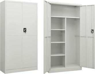 vidaXL Vidaxl - Armario De Taquilla De Acero Gris Claro 90x40x180 Cm