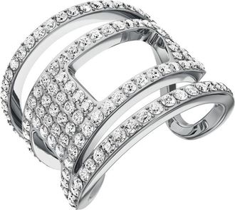 Diesel Stainless steel glitz D band ring - Rings - Unisex - Silver