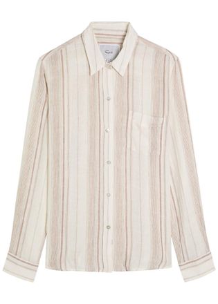 Rails Charli Striped Linen-blend Shirt - Beige - S (UK8-10 / S)
