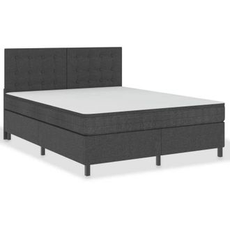 vidaXL Vidaxl - Cama Box Spring Tela Gris Oscuro 160x200 M
