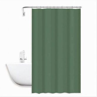 Trade Shop Trade Shop - Tenda Doccia Antimuffa Impermeabile Poliestere 180x200cm Ganci Bagno Verde 79858