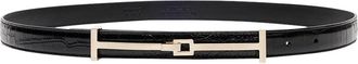 Tom Ford Double T Crocodile-Embossed Leather Belt