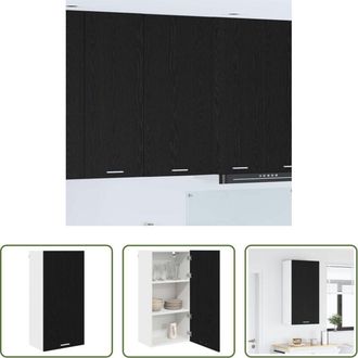 vidaXL Armadio appeso - Armadio pensile con porta Rovere Nero e Bianco 50 x 31 x 100 cm