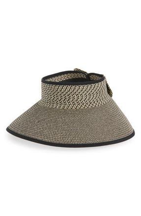 Nordstrom Rack Back Bow Straw Visor in Natural Black at Nordstrom Rack