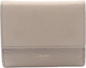 Celine Pre-owned Vintage leren portemonnee - Dames - Vintage Accessoires - Beige - ONE Size - Leer - Vintage