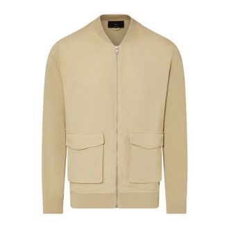 Liu Jo Bomber Jackets, male, Beige, Size: 2XL Maglia Aperta