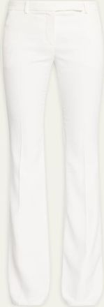 パンツ Mcqueen Straight-Fit Crepe Pants With Ironed Front Crease Alexander McQueen Straight-Fit Crepe Pants With Ironed Front