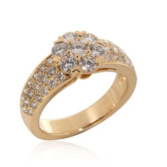 Van Cleef & Arpels Pre-Owned Van Cleef & Arpels Fleurette Diamond Ring in 18K Yellow Gold 1.15 CTW