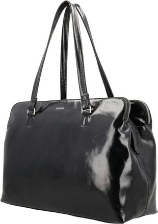 LouLou Essentiels Olivia Schoudertas - Dames - Tassen - Zwart - Maat: ONE Size Leer