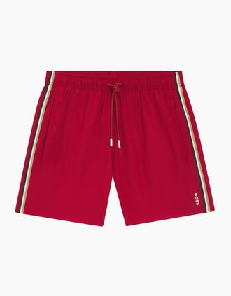 HUGO BOSS Mens BOSS Black Iconic Swim Shorts S1-26 609 Dark Red - Size: 37/36/32