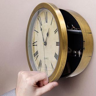OEM Reloj De Pared De Pl&aacute;stico De 25 Cm (aprox.) Con Compartimento Secreto Oculto. Un Reloj Decorativo De Estilo Vintage Con Un Compartimento De Seguridad