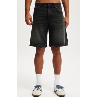 Cotton On Mens Baggy Denim Short in Revolve Black at Nordstrom, Size 32