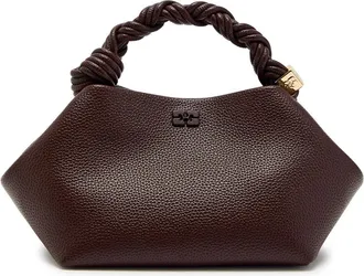 Ganni Bou Small Grained Leather top Handle bag - Brown - One Size